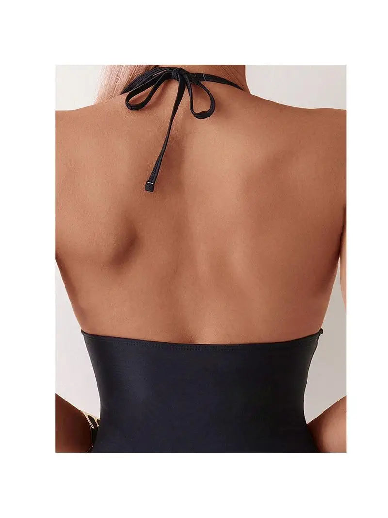 Mesh Patchwork OnePiece Swimsuit Backless Bikini Nylon Material with Chest Pad No Steel Support  Style Backless Bikini