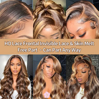 P4/27 Highlight Body Wave 13x6 HD Lace Front Wig – Human Hair