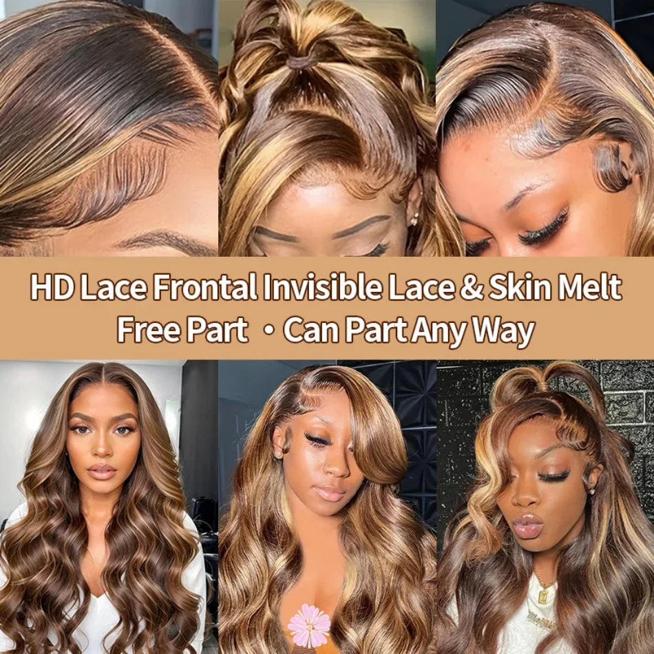 P4/27 Highlight Body Wave 13x6 HD Lace Front Wig – Human Hair