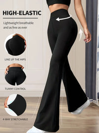 High Waist Slim Flare Trousers