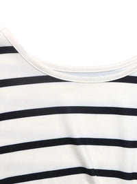 Twisted Striped Slit Sleeveless Midi Dress
