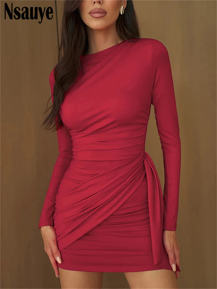 Short Wrap High Waist Mini Dress