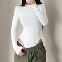 Ribbed Long Sleeve Fleece-Lined Bodysuit