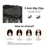 Kinky Straight Hair Topper with Bangs