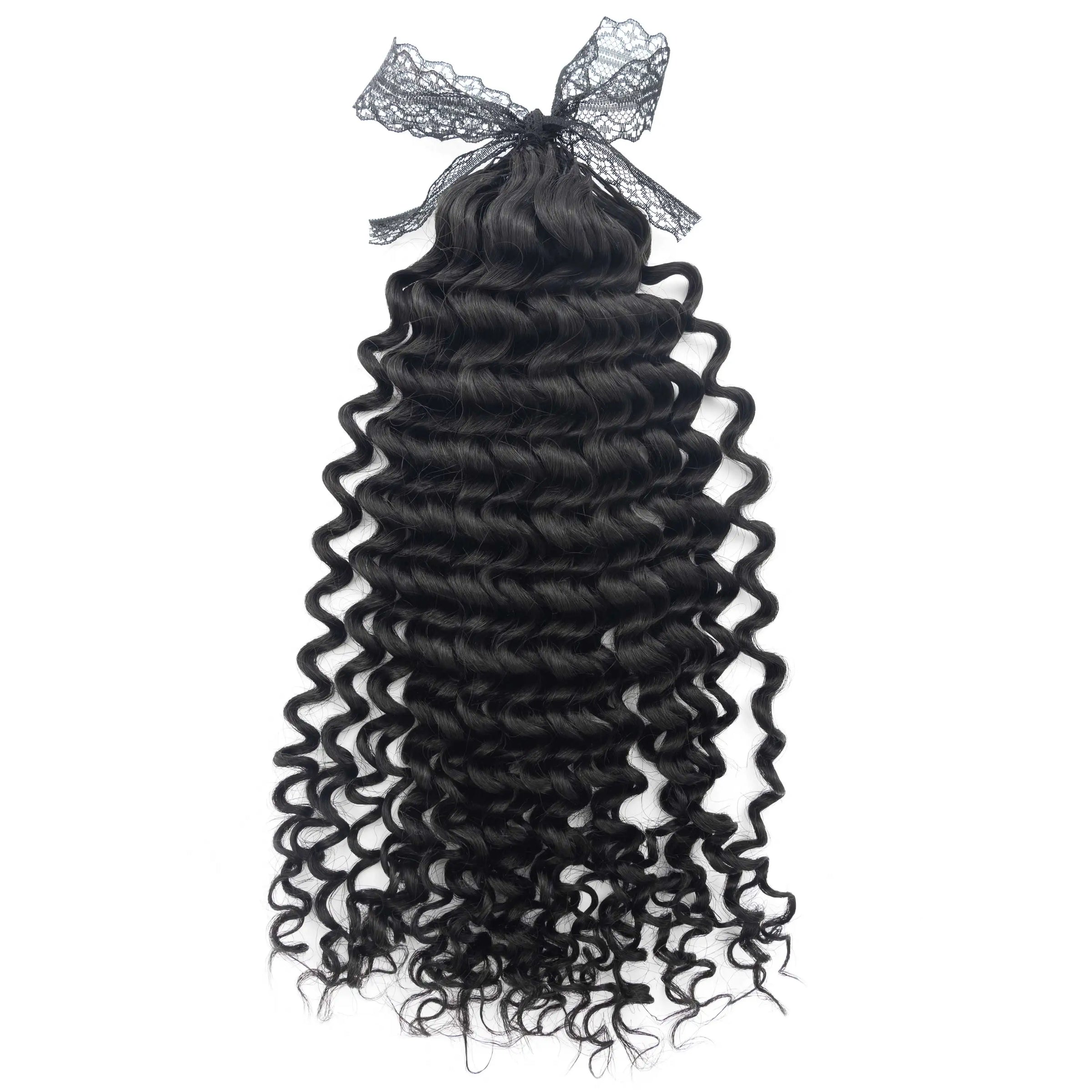 Soft Fashion Feather Crochet Hair Extensions 100% Human Hair Crochet Curly for Braiding Hair Extensions