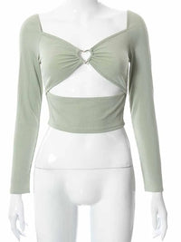 Hollow-Out Backless Ribbed Crop Top