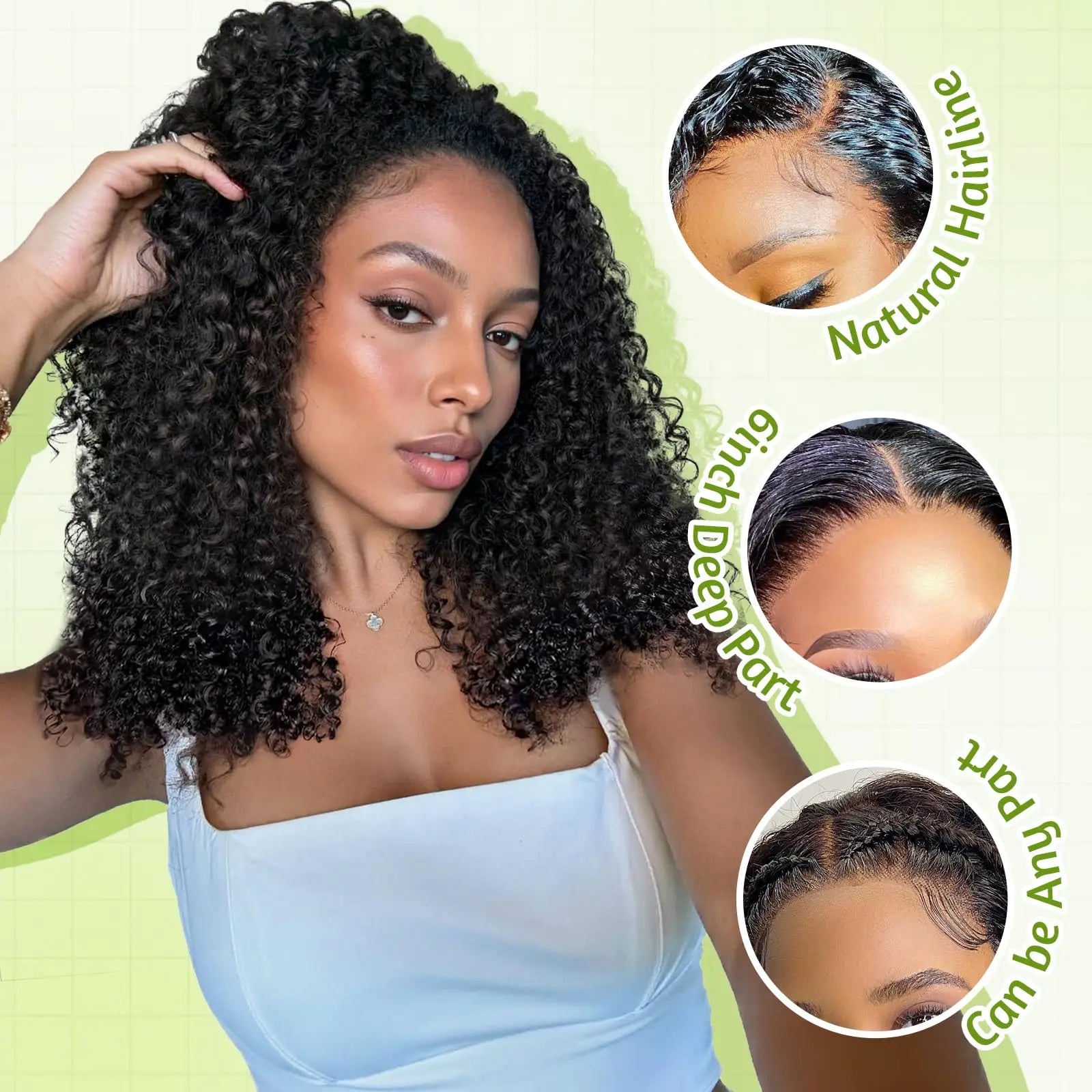 Burmese Curly 1B Black HD Lace Front Human Hair Wig