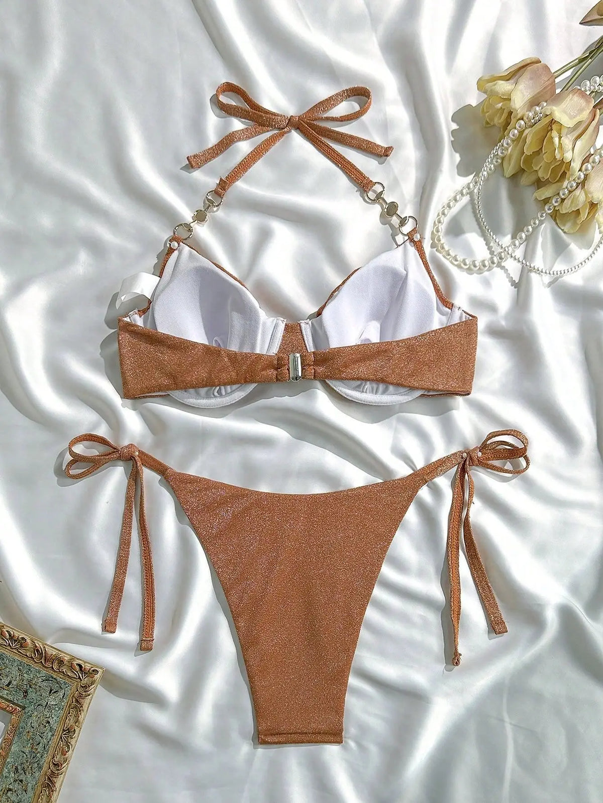 Halter String Push-Up Bikini Set