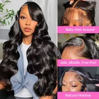 Natural Black Body Wave HD Lace Wig – 13x4, 13x6 & 7x6 | 220 Density