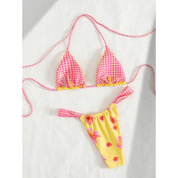 Tie-Front Three-Point Bikini Set