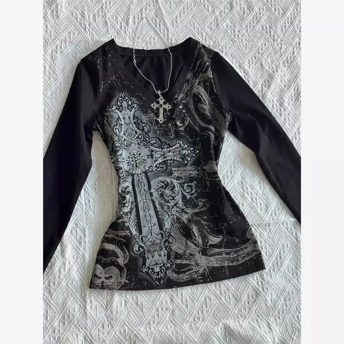 Y2K Vintage Gothic Long Sleeve Tee