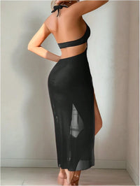 Backless Slit Maxi Bikini Cover-Up Dress