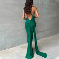 One-Shoulder Backless Ruched Maxi Dress