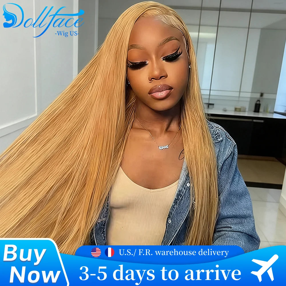 #27 Honey Blonde Straight HD Lace Wig – 13x4 & 13x6 | 200% & 220% Density | 18–36 Inches