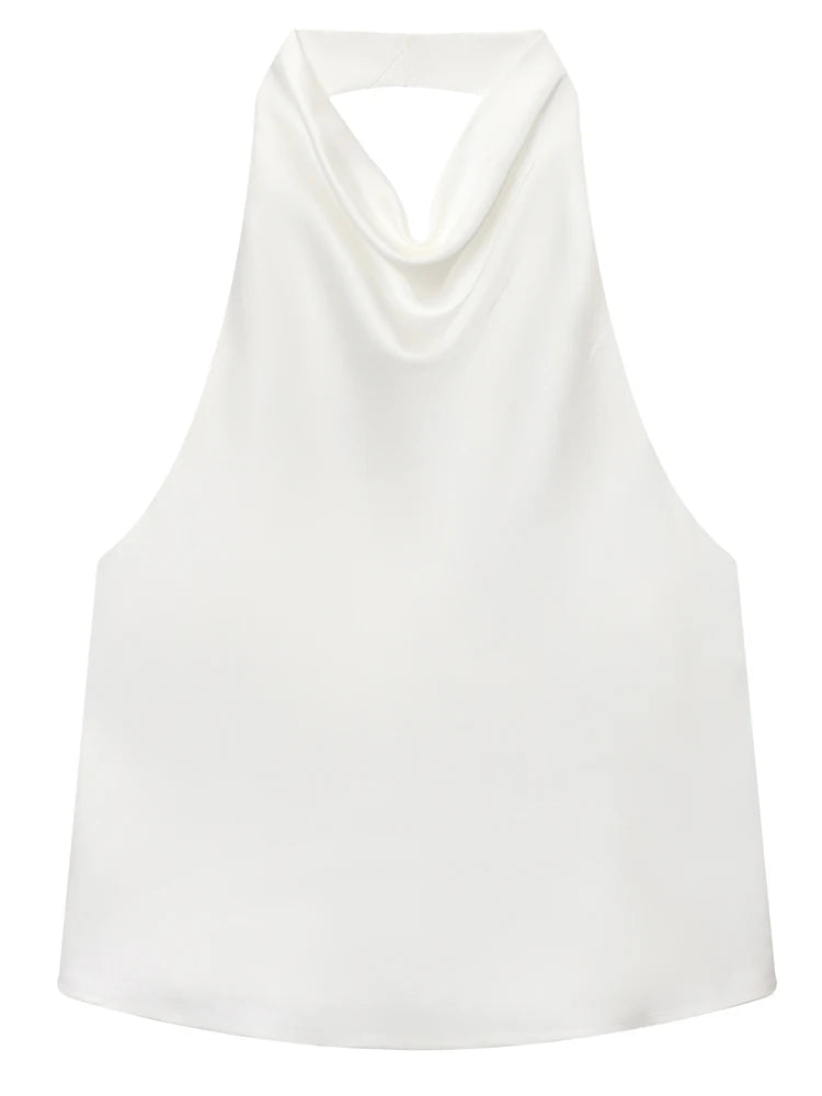 Satin Halter Corset Vest Top