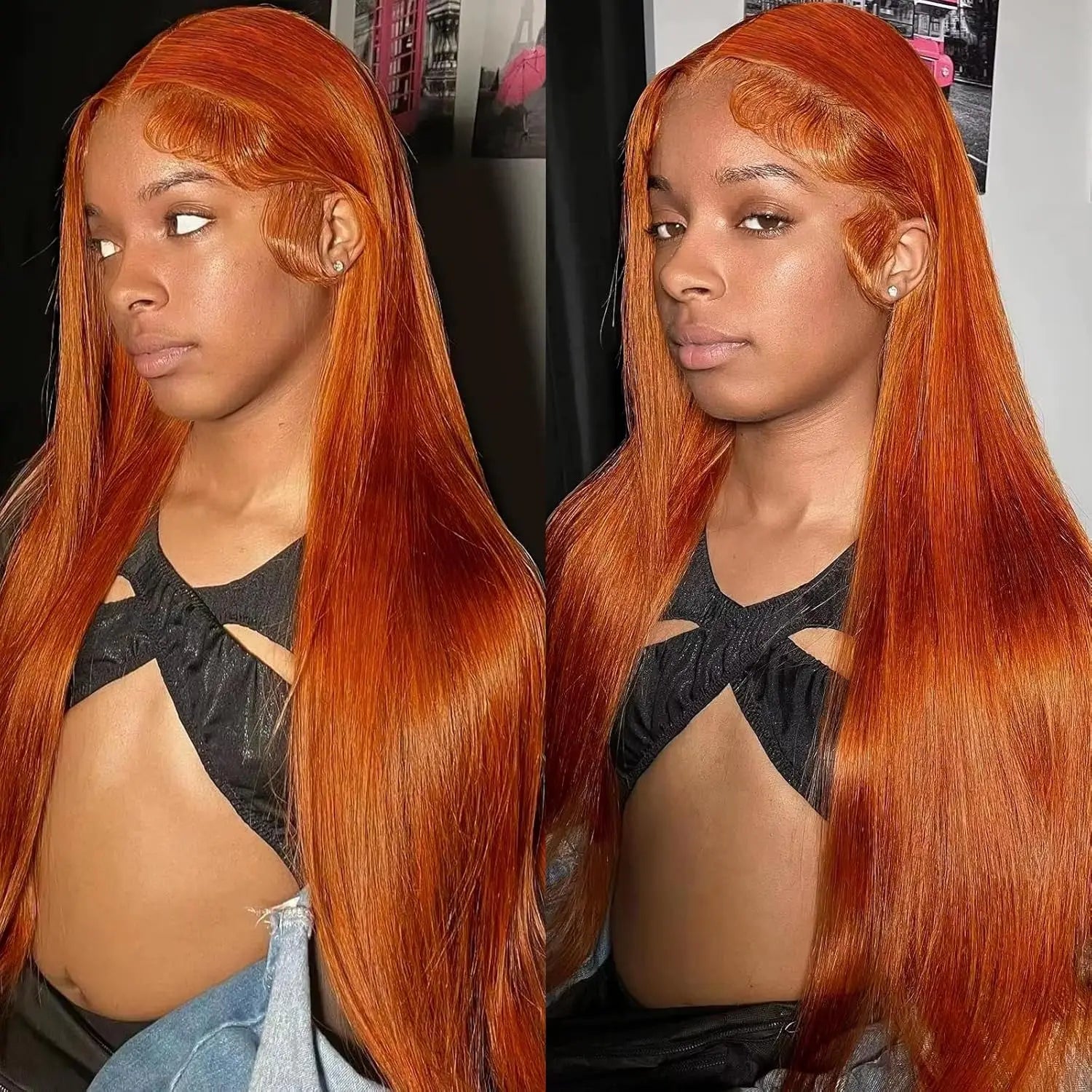 Ginger Orange Straight HD Lace Wig – 13x4 & 13x6 | 180–200 Density