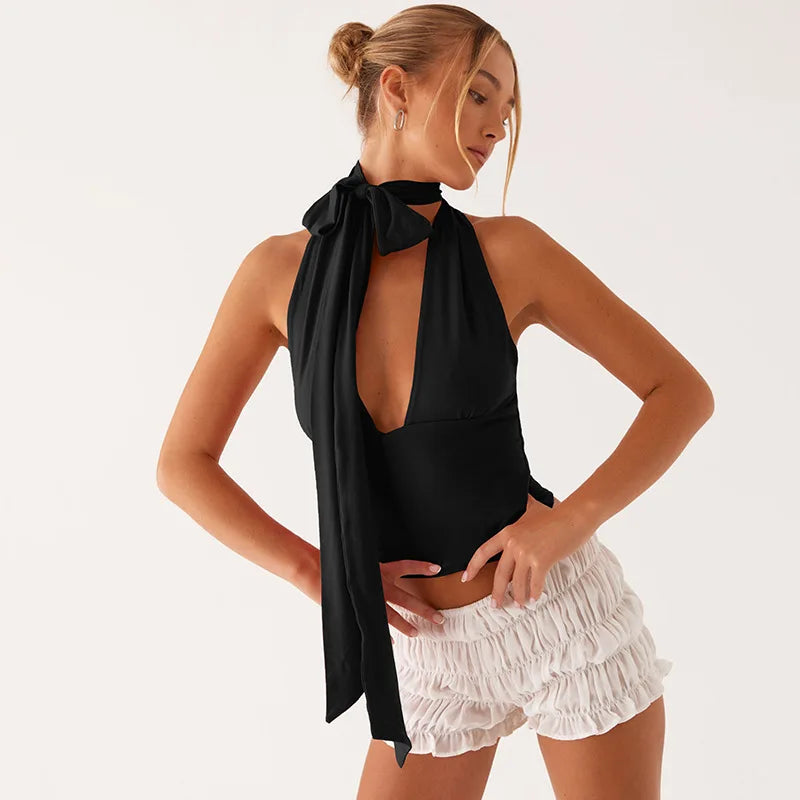 Scarf Backless Tank Top