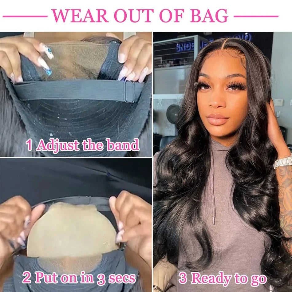 Natural Black Body Wave HD Lace Wig – 5x5 | 13x4 | 13x6 | 150% & 180% Density