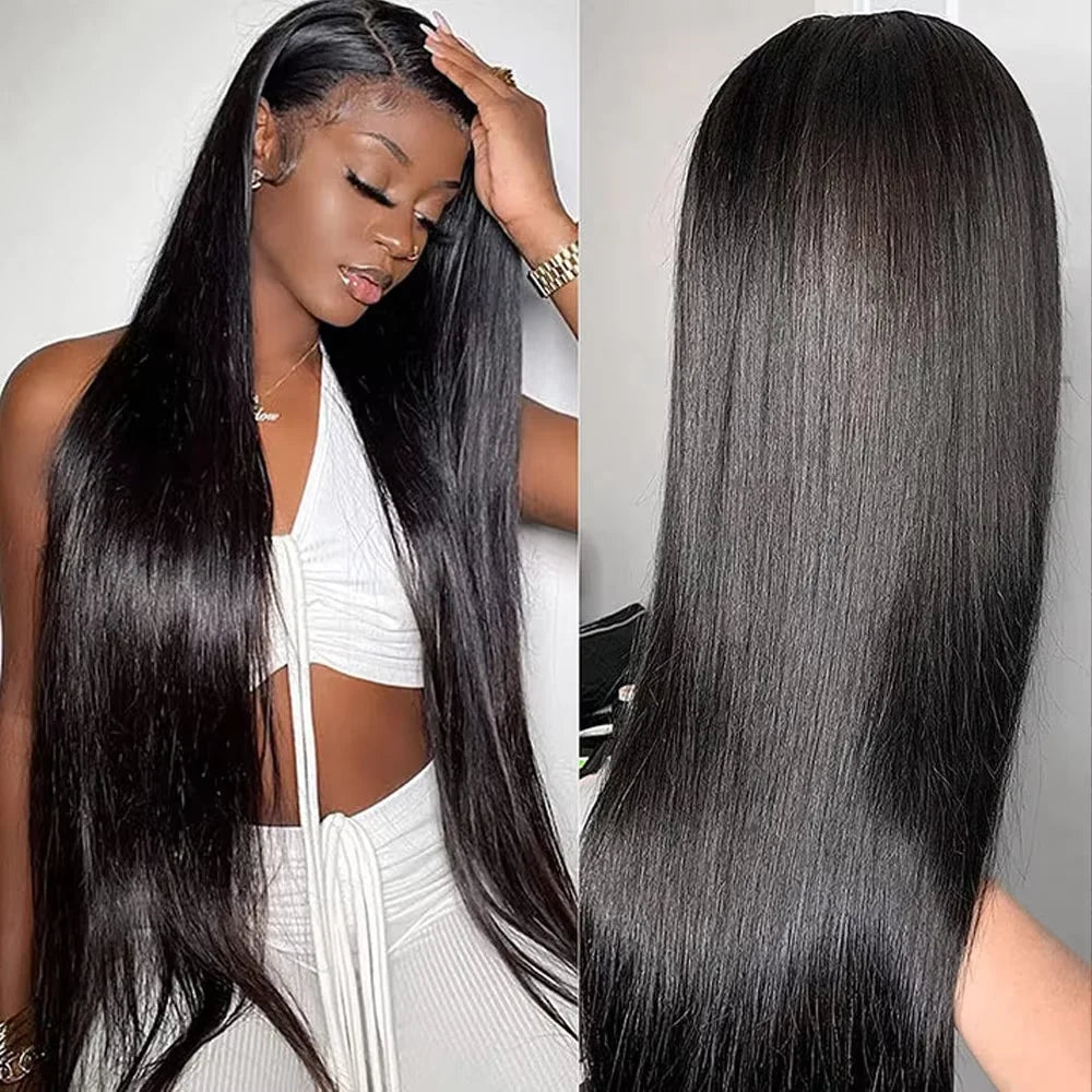 Bone Straight HD Lace Wig – Natural Black | 13x4, 13x6, 7x6 & 360 | 220 Density