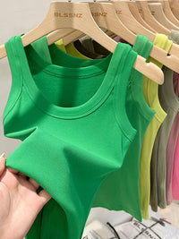 Ribbed Round Neck Tank Top