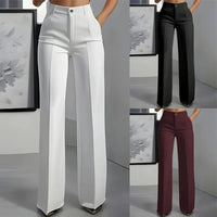 High Waist Draped Straight-Cut Trousers