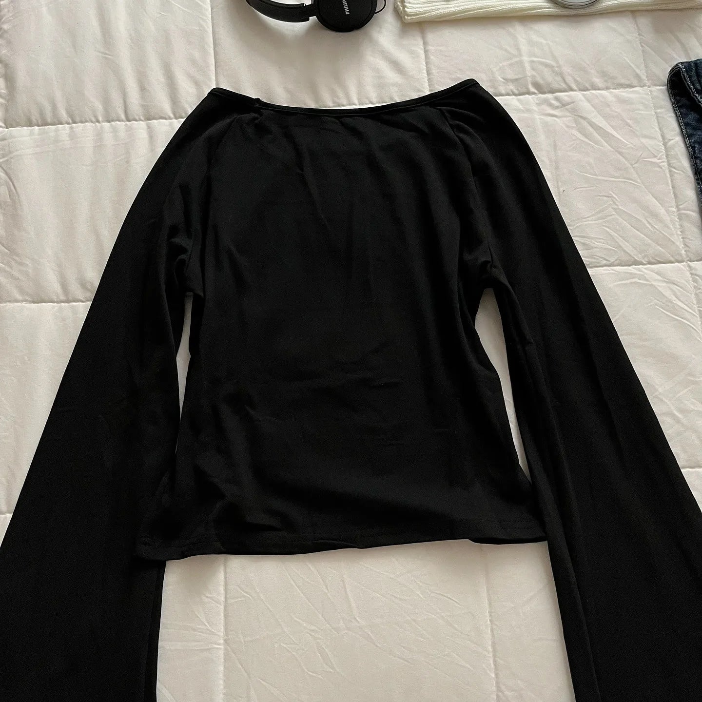 Y2K Gothic Print Long Sleeve Top