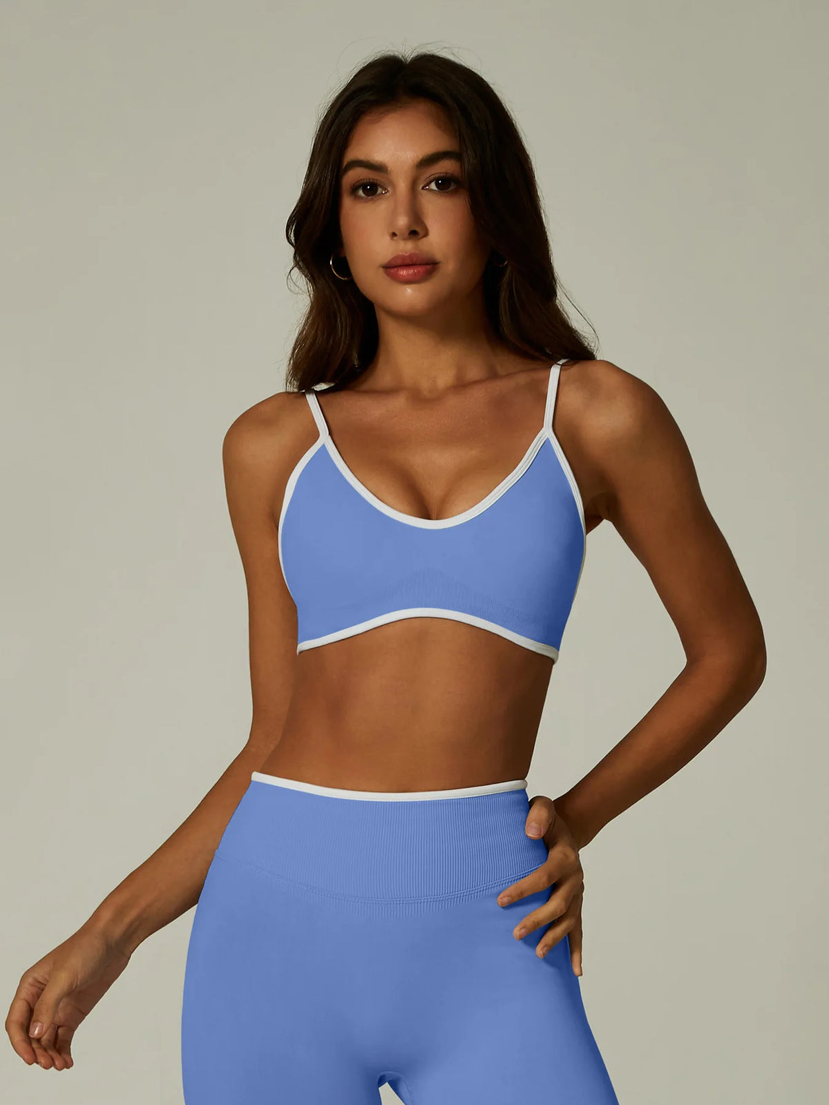 Color Contrast Backless Seamless Yoga Set