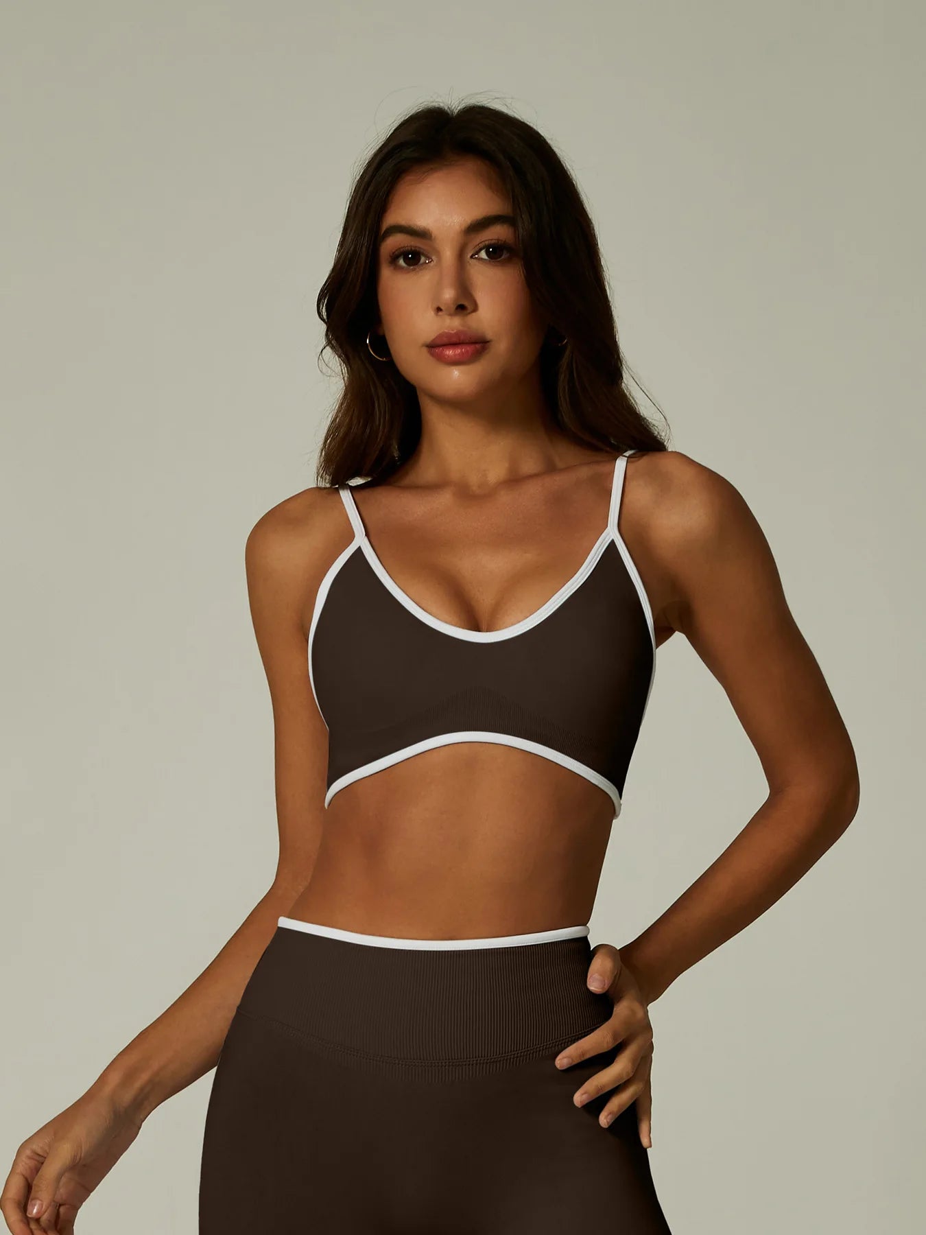 Color Contrast Backless Seamless Yoga Set