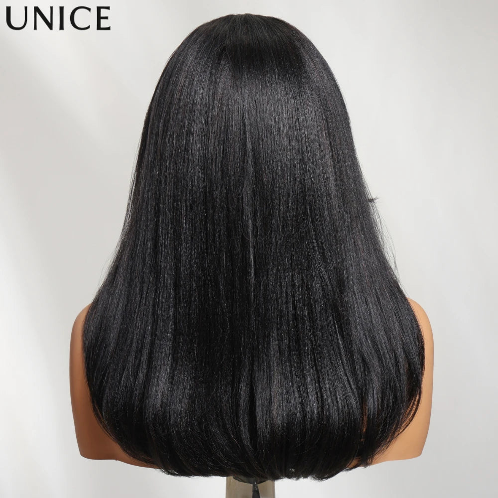 Yaki Straight Glueless Wig – 7x5 HD Lace with Feathered Layers