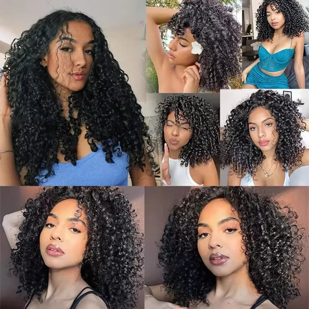 Burmese 220% Curly Human Hair Wig HD Transparent Lace Front 13x6 13x4 with Natural Baby Hair 40-46 Inch For Women