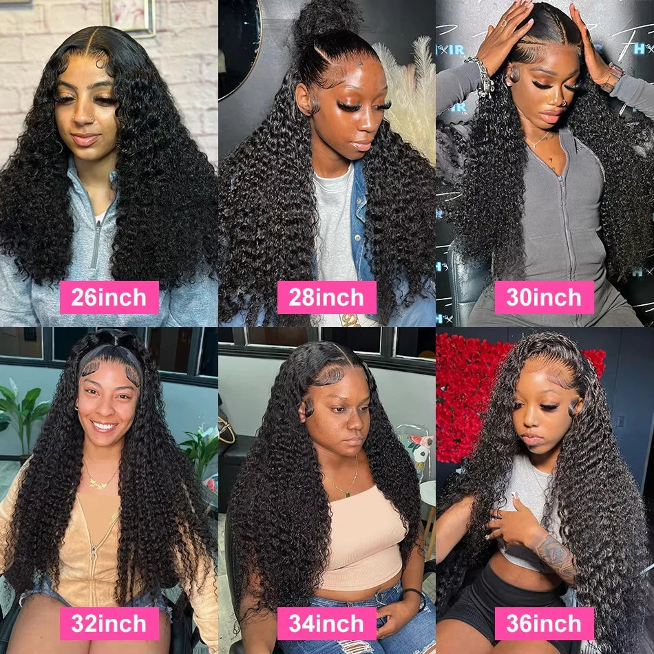 Natural Black Curly & Wave HD Lace Wig – 13x4 & 13x6 | 180% & 200% Density | 16–40 Inches