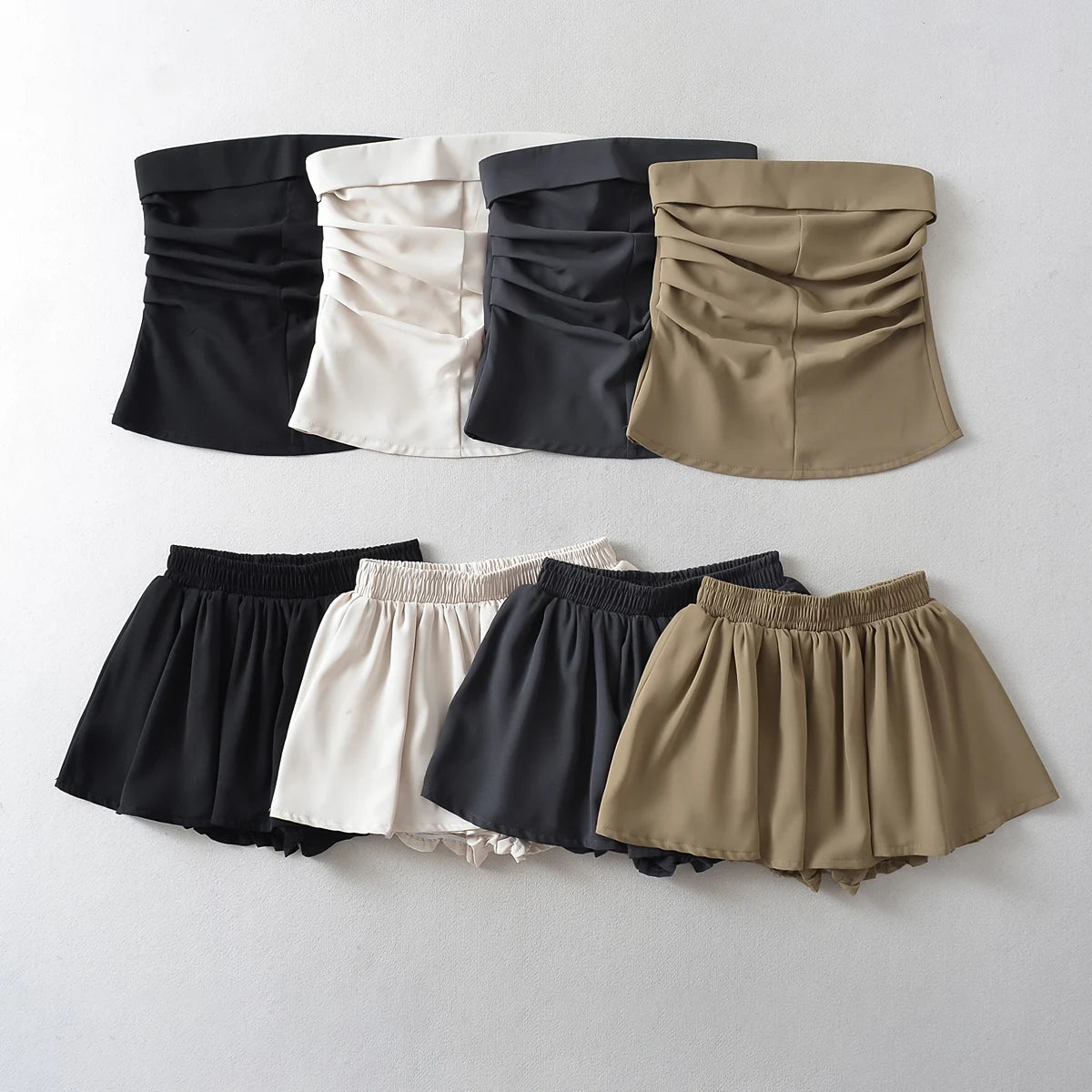 Strapless Tank Top & Mini Skirt Set