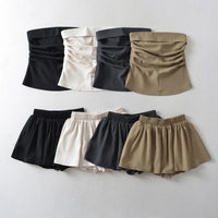 Strapless Tank Top & Mini Skirt Set