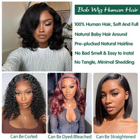 Body Wave Bob Wig – Natural Black 13x4 & 13x6 | Short Lengths