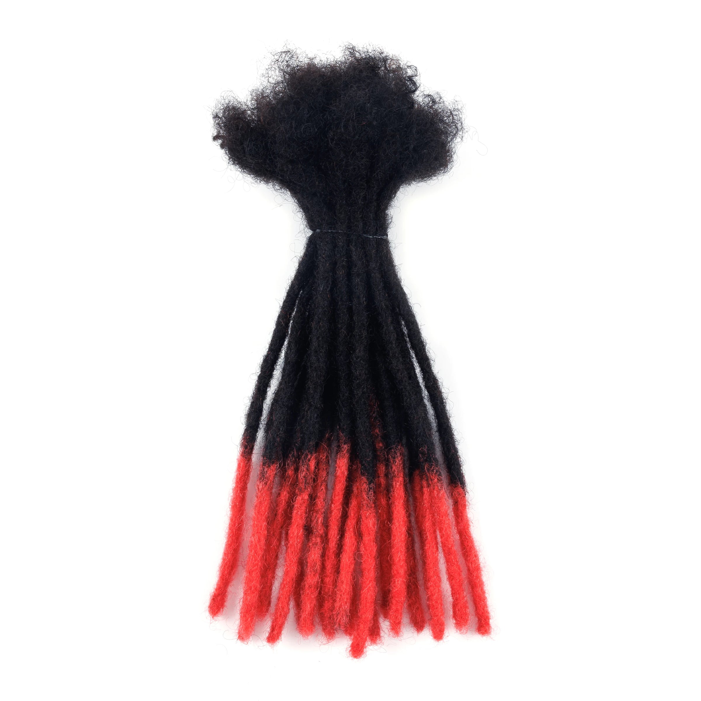 Human Hair Dreadlock Extensions – 1B Red