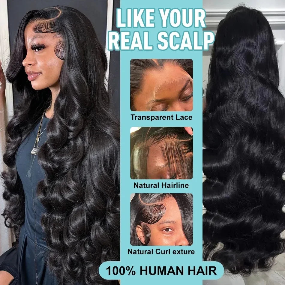 Glueless Body Wave 13x6 HD Lace Frontal Wig – 40 Inch Human Hair