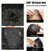 Kinky Straight Hair Topper with Bangs
