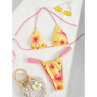 Tie-Front Three-Point Bikini Set