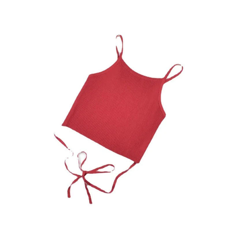 Lace-Up Sleeveless Bandage Crop Top