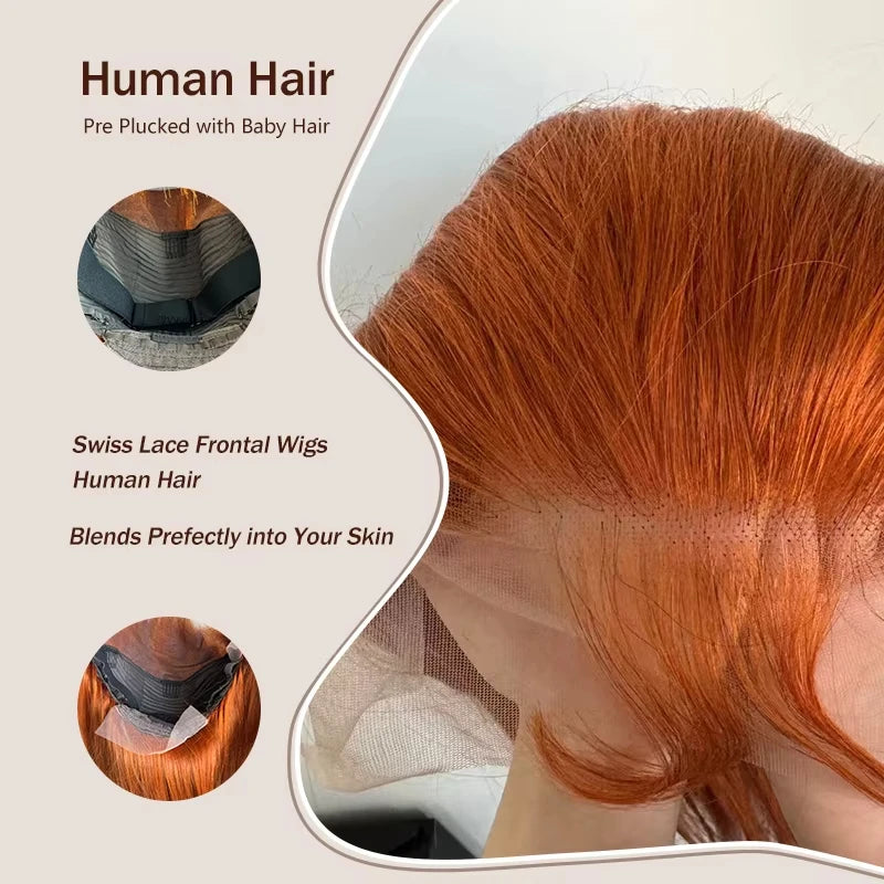 Body Wave Human Hair Wig – 350 Ginger HD Lace