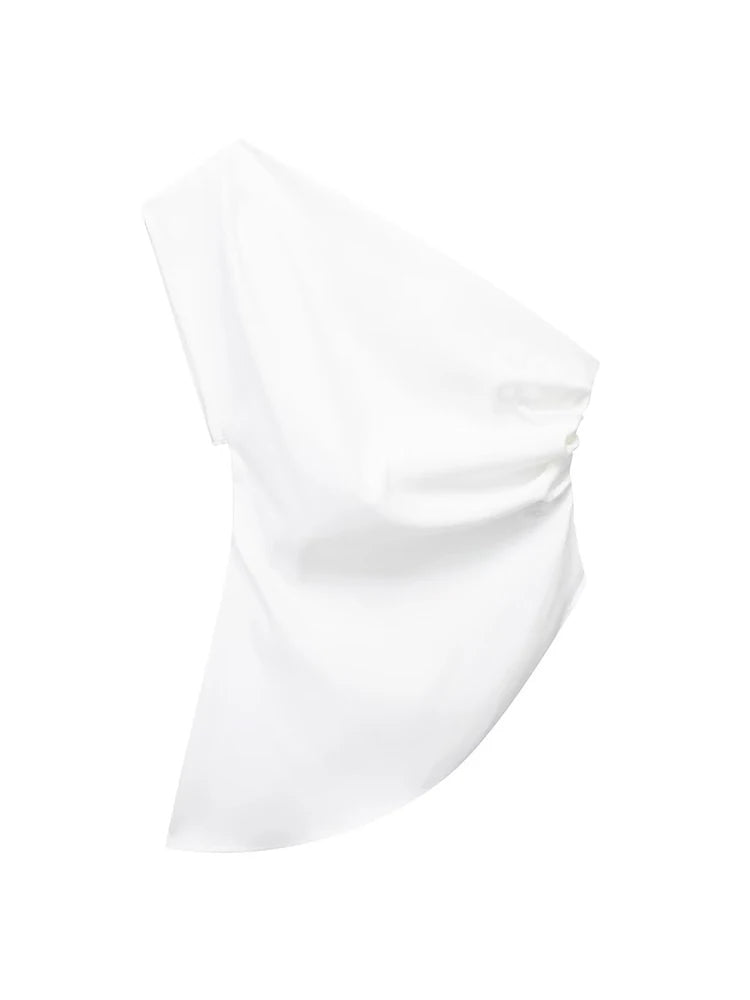 Off-Shoulder Asymmetric Crop Top