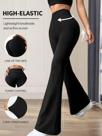 High Waist Slim Flare Trousers