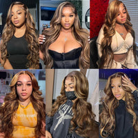 P4/27 Highlight Body Wave HD Lace Frontal Human Hair Wig