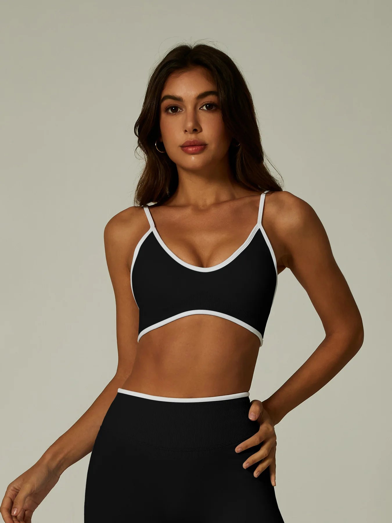 Color Contrast Backless Seamless Yoga Set