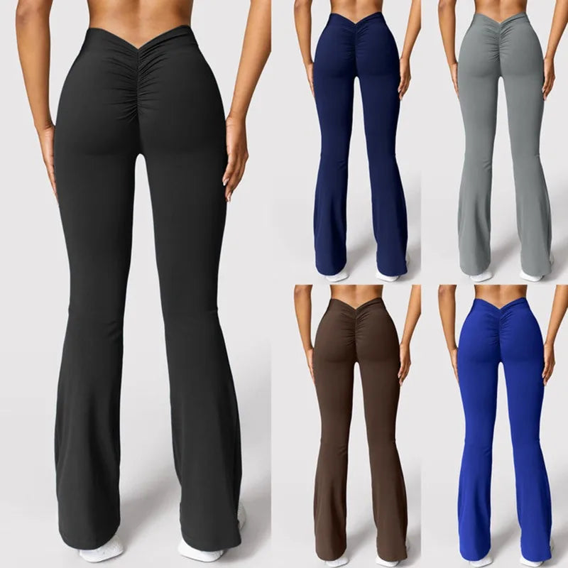 V-Back High Waist Push-Up Leggings