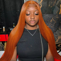 Ginger Orange Straight HD Lace Wig – 13x4 & 13x6 | 180–200 Density