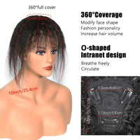 Kinky Straight Hair Topper with Bangs
