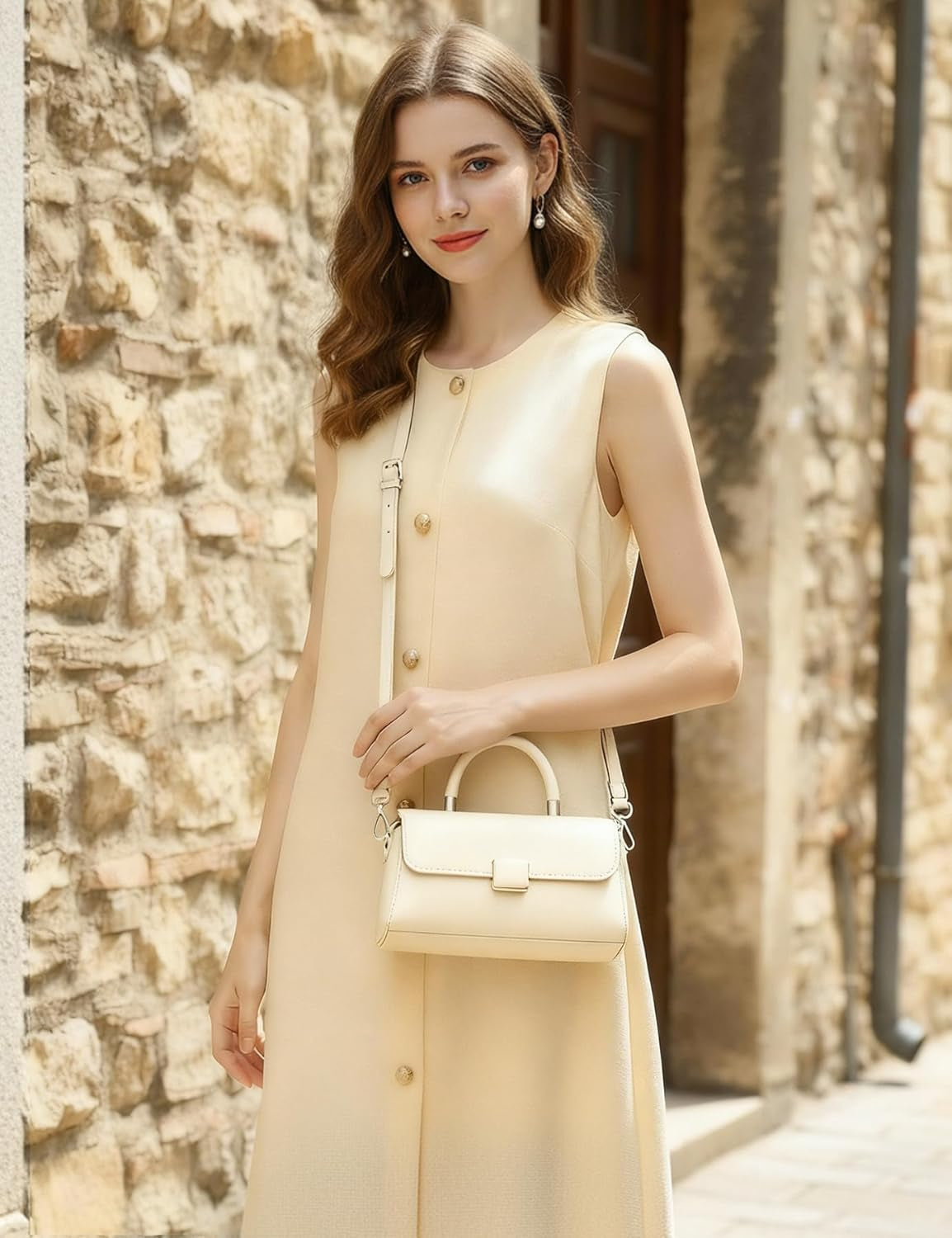 Small Shoulder Bag for Women Leather Crossbody Bags Women Top Handlebag Purse with Adjustable Strap