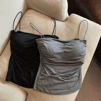 New Women'S Halter Top Summer Korean Style Trend Fashion Built-In Women'S Bra Stretch Women'S Beach Everyday Casual Tank Top