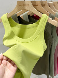 Ribbed Round Neck Tank Top